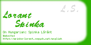 lorant spinka business card