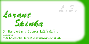 lorant spinka business card